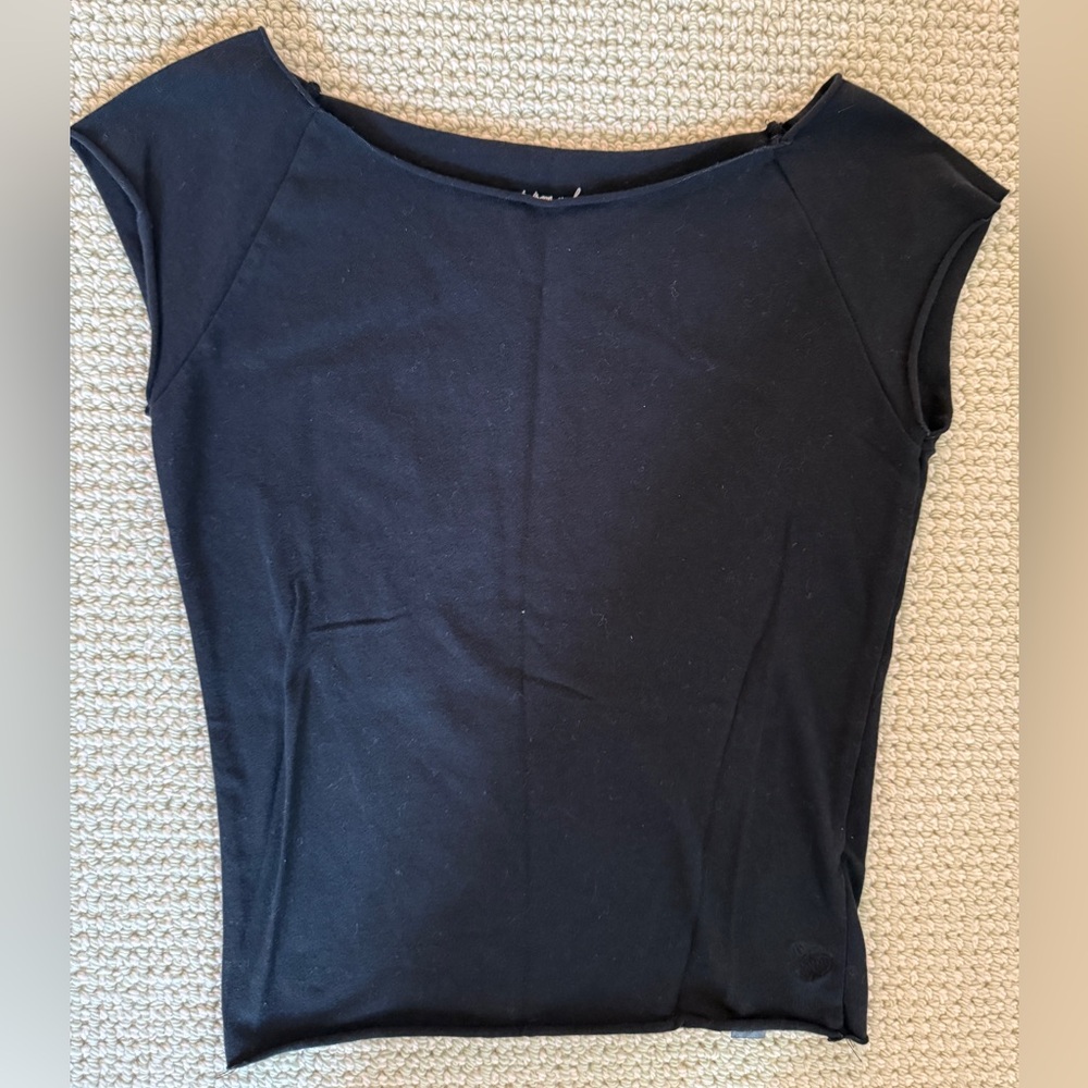 Urban Outfitters Black Fitted Cap Sleeve Top